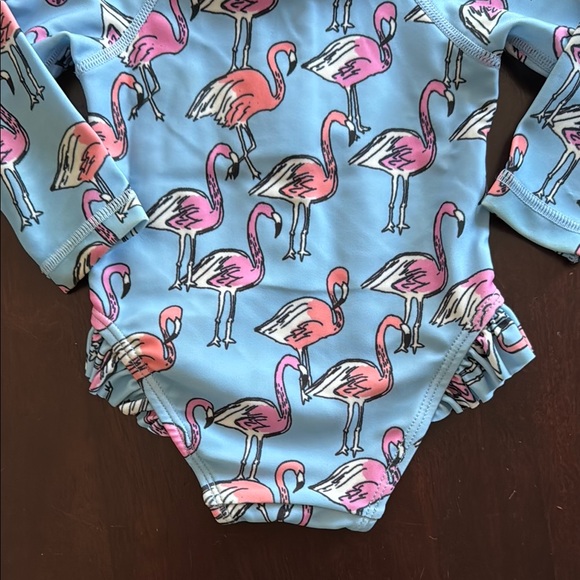 Tea Collection Blue and Pink Flamingo Kids Swimsuit - Picture 6 of 7